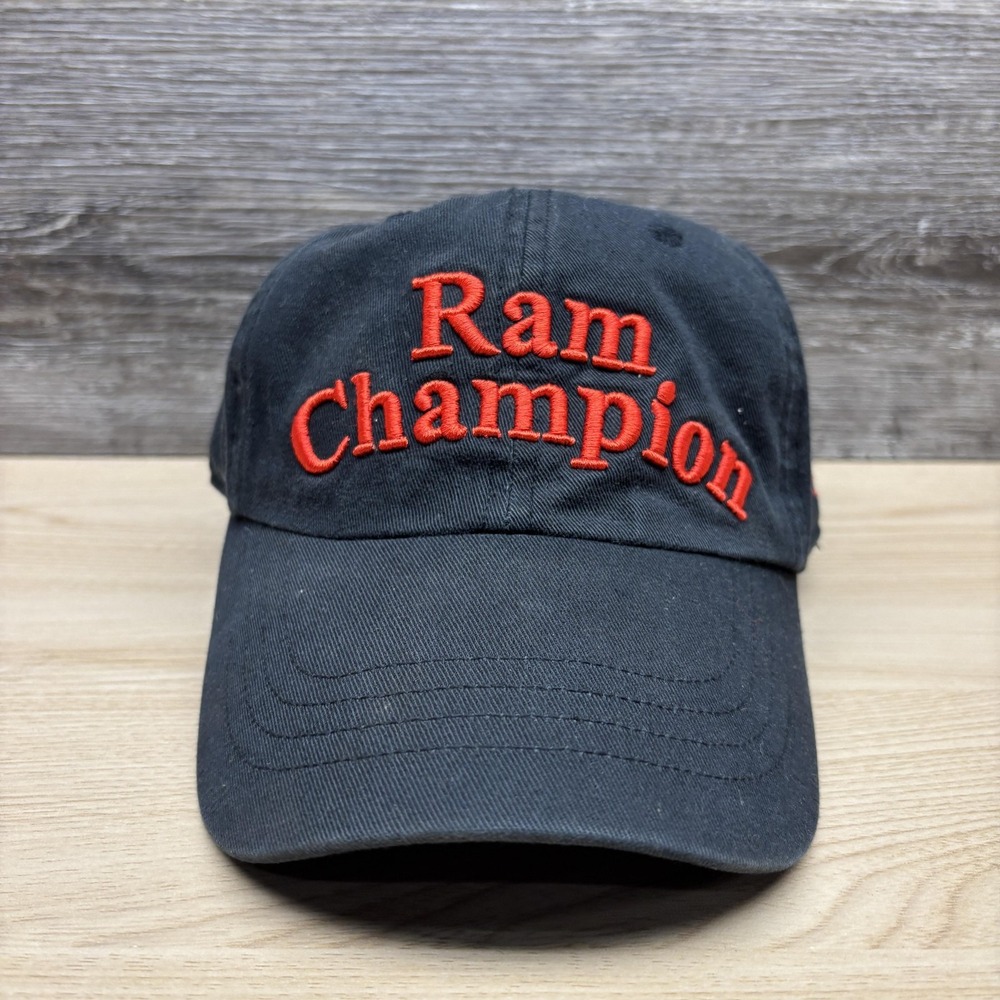 Ram Champion Hat Cap Strap Back Black Red Dodge Truckville Promo Mens